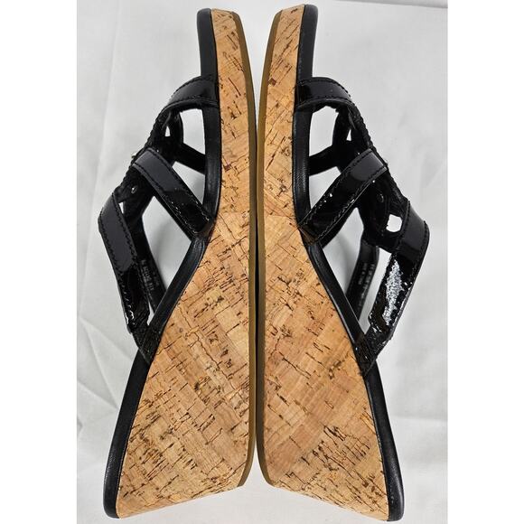 COLE HAAN WOMEN'S BLACK LEATHER THONG STRAPPY PLATFORM SANDALS SIZE 7B - Picture 11 of 11